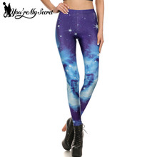 [You're My Secret] Gradient Galaxy Space Leggins Women Print Blue Sky Warm leggings Women Slim Fitness Mujer Casual Polyest Pant 2024 - buy cheap