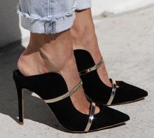 Женские остроносые туфли на высоком каблуке Moraima Snc, черные модельные туфли-лодочки на тонком каблуке с резным узором 2024 - купить недорого