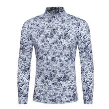 Fashion Men's Autumn Casual Shirts 2019 Long Sleeve Turn Down Collar Casual Slim Long Sleeve Printed Shirt Top Blouse 2024 - buy cheap