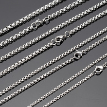 2/2.5/3/3.5/4mm 20pcs 18"-24" Wholesale in Bulk Hot Selling Silver Stainless Steel Box Chain Link Necklace 2024 - buy cheap