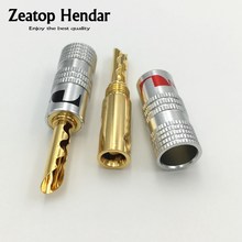 100Pcs 24K Gold Plated Audio Nakamichi BFA Silent Wire Tube Banana Speaker Plug Connector Screw Cable 2024 - buy cheap