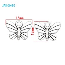JAKONGO 20pcs Antique Silver Plated Insect Butterfly Charms Beads Pendants for Jewelry Making DIY Handmade 12x15mm 2024 - buy cheap