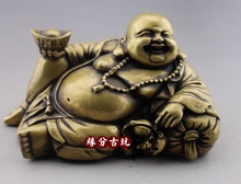 MOEHOMES-estatua de Buda, artesanía china, decoración de metal para decoración de la familia, riqueza geomántica, la feliz 2024 - compra barato