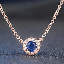 DAN'S ELEMENT Pendant Necklaces For Women Simple Style Blue Cubic Zirconia Party Birthday Gift Fashion Jewelry DEN635 2024 - buy cheap