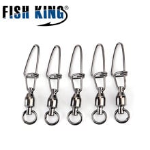 FISH KING 1 Pack Fishing Swivel Ball Bearing Swivel With Cross Lock Snap Fish Hook Lure Connector Terminal Fishing Tackle Shop 2024 - buy cheap