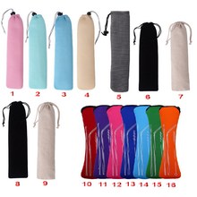 Reusable Bag For Stainless Steel Metal Bamboo Drinking Straw Cutlery Travel Camping Chopsticks Spoon Fork Knife Storage Bag 2024 - buy cheap