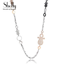 Collar largo con símbolo para mujer, cadena llamativo artesanal, regalos de joyería, collier femenino, 2018 2024 - compra barato