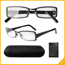 R4007 Metal Frame Spring Hinge Arms Reading Glasses With Case Cleaning Cloth 2024 - buy cheap