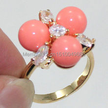 Anillo de perlas de concha rosa y cristal, a la moda, 6 #-8 #, Envío Gratis 2024 - compra barato