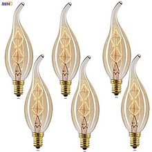 IWHD Lampada E14 Edison Bulb Lamp 220V 40W Bombilla Vintage Bulb Candle Incandescent Retro Lamp C35 2024 - buy cheap