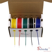 50m/box UL 1007 24AWG Cable line Tinned pure copper PCB Wire 5 color Mix Solid Wires Kit Electrical Wire DIY 2024 - buy cheap
