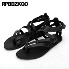 size 45 waterproof shoes plus breathable designer water roman 2018 men gladiator sandals summer leather 46 black fashion strap 2024 - buy cheap