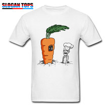 Camiseta divertida de dibujos animados para hombres, camisa blanca de manga corta de zanahoria bomba y cocinero Comics, camisetas XXL de algodón, estilo de Estudiante 2024 - compra barato