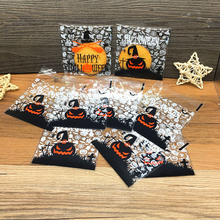 10X10 + 3cm 100 Uds feliz Halloween galletas dulces bolsas para envasado de pan auto-adhesivo de plástico bolsas para galletas o snacks para hornear paquete 2024 - compra barato