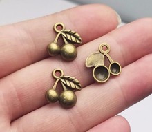 40pcs/lot--17x15mm, Cherry charms, Antique Bronze plated Cherry charms,DIY supplies, Jewelry accessories 2024 - buy cheap