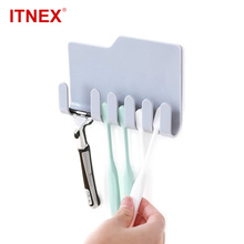 ITNEX 1PC Bathroom Accessories Plastic Toothbrush Holder Toothpaste Storage Rack Shaver Tooth Brush Bathroom Organizer Hooks 2024 - buy cheap