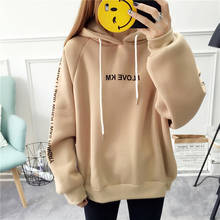Bigsweety Women Autumn Thick Loose Sweatshirt Harajuku Letters Printed Casual Hooded Hoodies Pullover Female Thicken Coat New 2024 - buy cheap