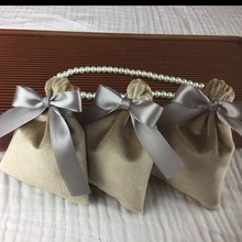 Bolsa de terciopelo con cordón para embalaje de joyas, bolsas de regalo para Navidad o boda 2024 - compra barato