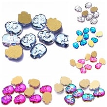 Nail Rhinestones 5pcs Skull Head Design Glass Rhinestone For Nail Art Decorations Flatback Nail Stickers DIY Craft Art Stones 2024 - buy cheap