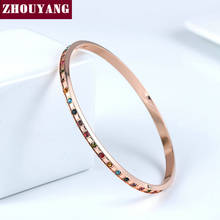 Bangle For Women Luxury Style Made with Genuine Austrian Crystals 3 Color Fashion Jewelry Party Gift B044 B047 B049 ZHOUYANG 2024 - buy cheap
