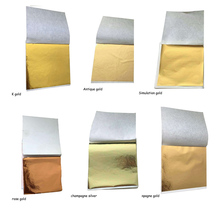 Hojas doradas de aluminio para manualidades, hojas de diseño de papel, Oro de imitación de arte artesanal de cobre plateado, 8,5x9cm, 100 Uds. 2024 - compra barato