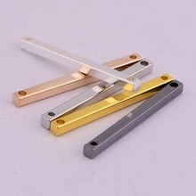 Dijes de cobre de 25mm, 10 Uds., palo de varilla tetragonal largos de cobre de doble agujero, dijes para hacer colgantes antiguos, apto para collar Vintage DIY 2024 - compra barato