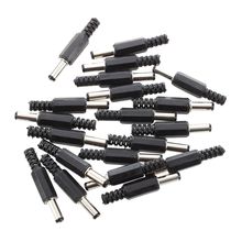 20 Pcs Black 2.5mm x 5.5mm DC Power Male Plug Jack Adapter 2024 - buy cheap