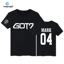 Got7 harajuku tshirt plus size carta imprimir manga curta camiseta 2019 streetwear verão emparelhado tshirt topos roupas kpop 2024 - compre barato