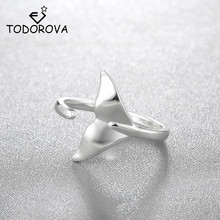 Todorova Female Mermaid Tail Finger Ring Adjustable Dolphin Whale Tail Midi Knuckle Rings for Women Wedding Engagement Jewelry 2024 - buy cheap