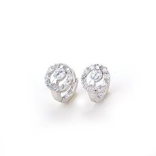 MxGxFam Charming Zircon  Round Earrings for Women with White Gold Color as Great Gift 2024 - buy cheap