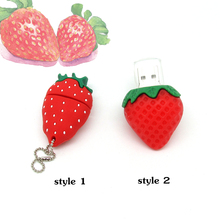 cartoon red fruit Strawberry usb flash drive disk memory stick Pen drive personalized computer gift pendrive 4gb 8gb 16gb 32gb 2024 - buy cheap