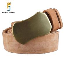 FAJARINA-Cinturón de piel auténtica con hebilla de latón hecho a mano para hombre, cinturón estilo Retro e informal, N17FJ097 2024 - compra barato