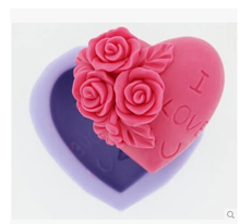 Heart-shaped silica gel chocolate Manufacture mold I LIVE YOU Soap Mold  Rose Flower Silicone  Cake Mold  Handmade (si060) 2024 - buy cheap