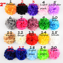 120pc/lot 2" Tulle Flowers For Hair Satin Mesh Flowers Without Hair Clips Charlotte Tulle Puff Flower 20 color 2024 - buy cheap