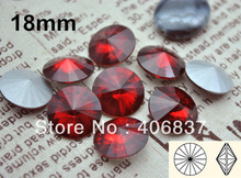 Piedras de cristal Siam Rivoli de 18mm, lote de 100 unidades, envío gratis Rivoli-cristal chino de alta calidad 2024 - compra barato