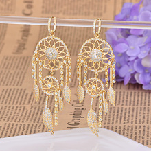 S925  Earring Shine Rhinestone Zircon Dreamcatcher Net Drop Earrings For Women Fashion Jewelry (DJ1349) 2024 - buy cheap