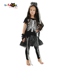 Eraspooky traje de Halloween para los niños esqueleto espeluznante Zombie vestido niña fantasma carnaval fiesta casco de disfraz vestido de lujo 2024 - compra barato
