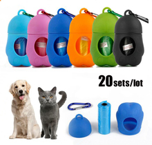 20Sets/lot Pet Poop Bag Set Garbage Bag Carrier Holder Pet Dog Bone Shape Trash Bag Dispenser Storage Box 2024 - buy cheap