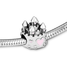 Fits for Pandora Charms Bracelets Speeping Beauty Castle Beads with Pink Enamel 100% 925 Sterling Silver Jewelry Free Shipping 2024 - buy cheap