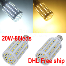 Wholesale 50pcs 20W led corn light 85-265V E27 B22 E14 86leds 5050 SMD LED Light corn bulb DHL Free Shipping 2024 - buy cheap