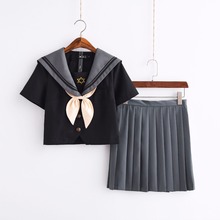 Camisa Negra + falda gris, trajes de marinero especiales, uniforme JK para estudiantes de secundaria, traje escolar coreano japonés para chica 2024 - compra barato