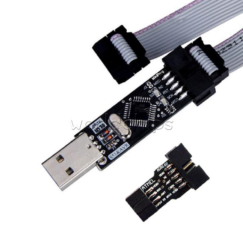 USBASP AVRISP USBISP Programmer USB+10 Pin Convert to 6Pin Adapter STK50 L2KD