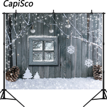 Capisco Snowflake branches Wooden Boards Christmas Photography Backgrounds Customized Photographic Backdrops For Photo Studio 2024 - buy cheap