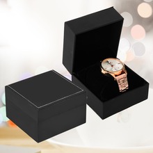 Черная прочная коробка для наручных часов из искусственной кожи, Подарочный витрина для браслета, браслет, ювелирные изделия, мужские коробки для часов, держатель 2024 - купить недорого