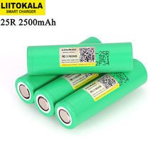 Baterias recarregáveis 20a da descarga da bateria 20a do lítio de liitokala INR18650-25R 18650 2500mah 3.6v 2024 - compre barato