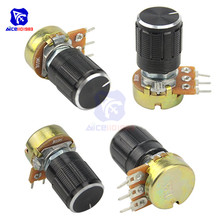 5PCS 1K 2K 5K 10K 20K 50K 100K 250K 500K 1MΩ 3Pin Knurled Shaft Linear Taper Rotary Potentiometer Resistor w/ Knob for Audrino 2024 - buy cheap