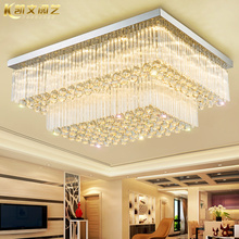 Crystal lamp living room lamp rectangular European atmosphere LED ceiling lamp simple modern bedroom lighting restaurant light 2024 - buy cheap