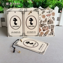 in stock Free shipping Lady style art paper 4 color printing hang tag normal clothing hat jewelry tag without string 500pcs/lot 2024 - buy cheap