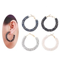 2022 Fashion jewelry New round tube earrings Creative OL style Crystal fromSwarovskis 4 Colors Fit Women Party 2024 - buy cheap