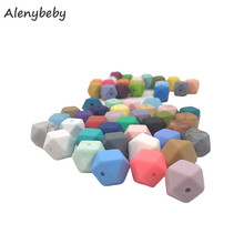 100pc 14/17mm Hexagon Silicone Beads Teething Baby Teether DIY Nursing Chew Toy Baby Shower Gift Necklace Ring Pacifier Chain 2024 - buy cheap